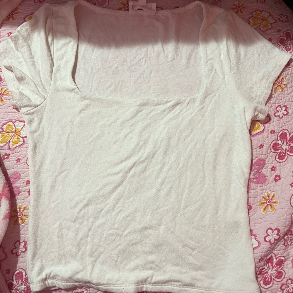 Women's White Square Neck Top